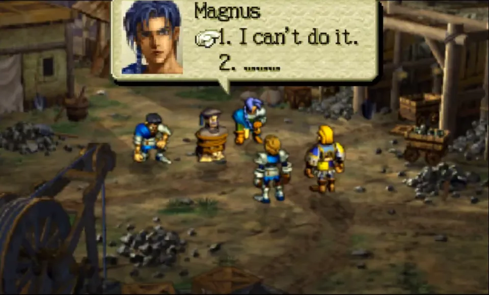 Dio decision scene in Ogre Battle 64.