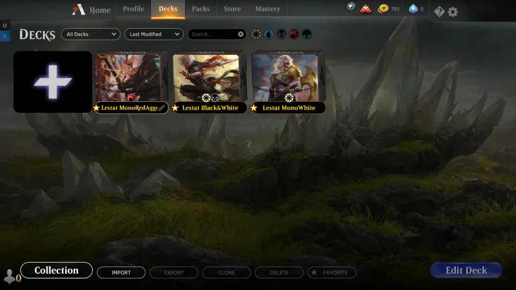 My Magic Arena decks.